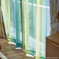 SUMINOE MOOMIN カーテン オーロラボイル A1047 幅1000×丈1760mm ブルーグリーン 1枚（直送品）