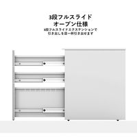 【軒先渡し】LASHデスク デスク サイドワゴン 幅400×奥行500×高さ571mm ブラック 1台（直送品）