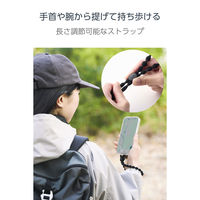 スマホハンドストラップ 手首用 全機種対応 落下・紛失防止 やわらか伸縮タイプ ブラック P-STHFLBK エレコム 1個（直送品）