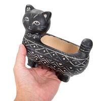 カルナック 鉢 アフリカンアニマルキャット ブラック 293648 1個（直送品）