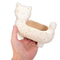 カルナック 鉢 アフリカンアニマルキャット ホワイト 293649 1個（直送品）