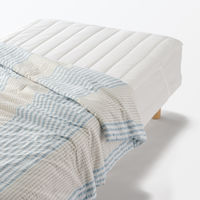 無印良品 綿 サッカー織 薄掛ふとん Ｓ １４０×１９０ｃｍ ブルーストライプ 良品計画
