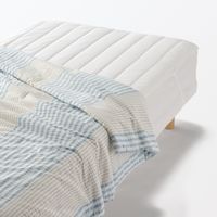 無印良品 綿 サッカー織 薄掛ふとん Ｄ １８０×２００ｃｍ ブルーストライプ 良品計画