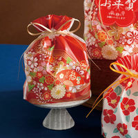 ヘッズ 和風PE巾着バッグ-S/着物柄 WA-BS2 1セット（1袋（20枚入）×10）