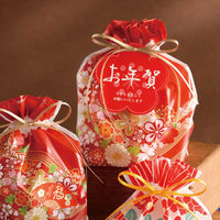 ヘッズ 和風PE巾着バッグ-M/着物柄 WA-BM1 1セット（1袋（20枚入）×10）