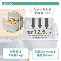 ディーエーピーネットワーク 木目スライドストッカー キャスター&吸盤脚付き ホワイト monowa084-wh 1台（直送品）