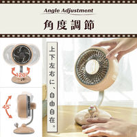 ディーエーピーネットワーク 卓上扇風機 レトロデザイン USB充電式 ホワイト wasser fan008WH 1台（直送品）