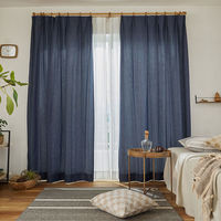 スミノエ コルネ セミオーダー カーテン ドゥニーム 1200×1150mm ダークブルー １セット(2枚入)（直送品）
