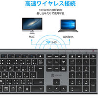 キーボード+マウスセット ワイヤレス（2.4G） 静音 超薄型 JIS配列 IC-BK23Comboグレーブラック iClever