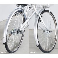 SUNNYWHEEL PCフルフェンダー U型ステー付き シルバー(26インチ用) SW-814-26-U 1セット（直送品）