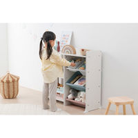 アイリスオーヤマ 本棚付 トイハウスラック 幅886×奥行348×高さ798mm ホワイト 1台（直送品）