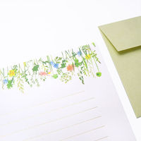 包む レターセット 箔押し 野の花 TL0B3 1セット(2セット)（直送品）