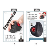 ナカバヤシ 無線静音 エルゴノミクストラックボールマウス 5ボタン 光学式 ブラック MUS-TRKF248BK 1個（直送品）