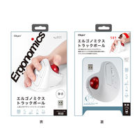 ナカバヤシ 無線静音 エルゴノミクストラックボールマウス 5ボタン 光学式 ホワイト MUS-TRKF248W 1個（直送品）