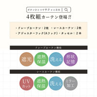 サンローズ 4枚組 カーテン レースカーテンセット デリス 1000×850mm グレージュ 1セット(4枚入)（直送品）