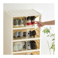 大河商事 シューズボックス クリア Lサイズ 9段 折り畳み式 monowa061_L 1台（直送品）