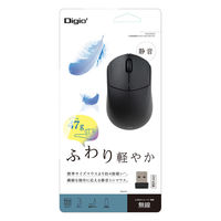 ナカバヤシ 無線静音 軽量ミニマウス 3ボタン BlueLED ブラック MUS-RKT249BK 1個（直送品）