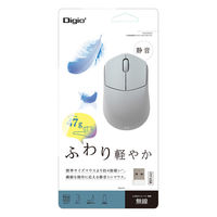 ナカバヤシ 無線静音 軽量ミニマウス 3ボタン BlueLED グレー MUS-RKT249GY 1個（直送品）