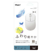 ナカバヤシ 無線静音 軽量ミニマウス 3ボタン BlueLED ホワイト MUS-RKT249W 1個（直送品）