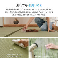 萩原 洗えるい草風カーペット 四条 本間8帖 159068780 1セット(2個入)（直送品）