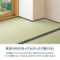 萩原 【補修テープ付き】フリーカット 裏貼りい草カーペット みすず 団地間8帖 159069380 1枚（直送品）