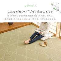 萩原 洗えるい草風カーペット モンド 江戸間8帖 81968880 1枚（直送品）