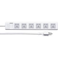 延長コード 電源タップ 2.5m 3P（ピン） 6個口 マグネット ホワイト TAP-SH3625MG3P サンワサプライ 1個（直送品）