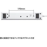 延長コード 電源タップ 1m 2P（ピン） 10個口 スイッチ ホワイト TAP-SP2110SW-1 サンワサプライ 1個