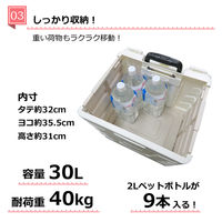 センター商事 キャリーコンテナM 2輪タイプ フタ付き Kー246 BK 1台