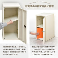 【軒先渡し】B.Bファニシング ロック付き収納 レクタンボックスM 幅300×奥行360×高さ600mm ブラック 1台（直送品）