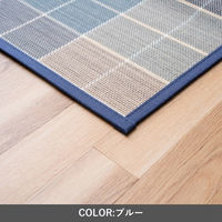 イケヒコ スライド 竹ラグ 1800×1800mm ブルー 1100390044511 1枚（直送品）