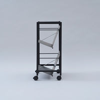 YAMAZEN ファイルワゴン 収納ラック 2段 スチール棚 A4対応 キャスター付き MFRW-S2(MBK) 1台（直送品）