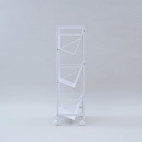 YAMAZEN ファイルワゴン 収納ラック 3段 スチール棚 A4対応 キャスター付き MFRW-S3(MWH) 1台（直送品）