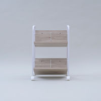 YAMAZEN ファイルワゴン 収納ラック 2段 木製棚 A4対応 キャスター付き MFRW-W2(AIV/SWH) 1台（直送品）