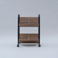 YAMAZEN ファイルワゴン 収納ラック 2段 木製棚 A4対応 キャスター付き MFRW-W2(ABR/SBK) 1台（直送品）