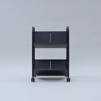 YAMAZEN ファイルワゴン 収納ラック 2段 木製棚 A4対応 キャスター付き MFRW-W2(BK3/MBK) 1台（直送品）