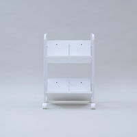 YAMAZEN ファイルワゴン 収納ラック 2段 木製棚 A4対応 キャスター付き MFRW-W2(EWH/MWH) 1台（直送品）