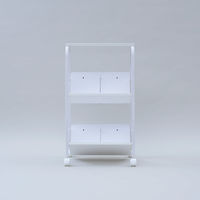 YAMAZEN ファイルワゴン 収納ラック 2段 上棚付き 木製棚 A4対応 キャスター付き MFRW-W2T(EWH/MWH) 1台（直送品）