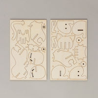 アーテック 木製3Dパズル ネコ 58726 1セット(1個×5)（直送品）