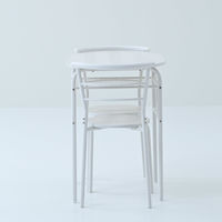 YAMAZEN ダイニング 3点セット テーブル&チェア 収納棚付き 省スペース コンパクト BDS-3(WW/MWH) 1セット（直送品）