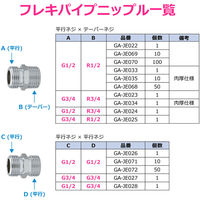 カクダイ フレキ平行ニップル呼13 10個 GA-JE071 1セット(10個入)（直送品）