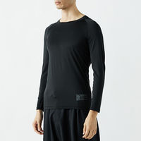 おたふく手袋 BT ドラスティックドライ ロングスリーブ クルーネックシャツ ブラック SSサイズ JW-582 1枚（直送品）