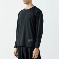 おたふく手袋 BT ゆったりストレッチ冷感 ロングスリーブ クルーネックシャツ ブラック Sサイズ JW-742 1枚（直送品）