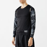 おたふく手袋 BT冷感パワーストレッチ シュラグ(一体型アームカバー) カモフラxブラック Sサイズ JW-636 1枚（直送品）