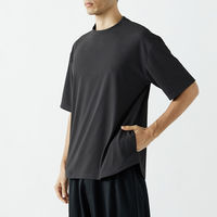 おたふく手袋 汗染み軽減 オーバーサイズ5分袖 クールTシャツ チャコール Sサイズ FB-710 1枚（直送品）