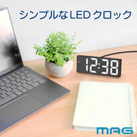 ノア精密 置き時計 フラットアワー デジタル時計 LED MAG 482115 1個（直送品）
