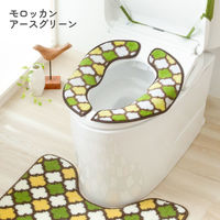 カキウチ 便座カバー フンワリッチ便座マット モロッカン U型 O型 兼用 アースグリーン 482437 1個（直送品）