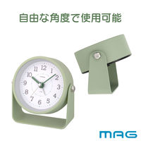 ノア精密 置き時計 モナカ MAG 連続秒針 目覚まし時計 グリーン 482656 1個（直送品）