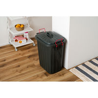 東谷 ゴミ箱 タフカン 60L 大容量 屋外 日本製 耐衝撃 フタ付き 軽い チャコールグレー 485142 1個（直送品）