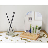 ケーアイジャパン スタンドミラー モーメント 木製スタンド付き 掛け置き兼用 ウェーブ 495433 1個（直送品）